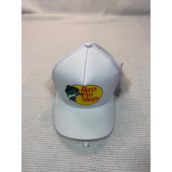 Bass Pro Shops Other - Bass Pro Shops White Mesh Trucker Hat Snapback BPS75038 Adult Adjustable Cap NWT